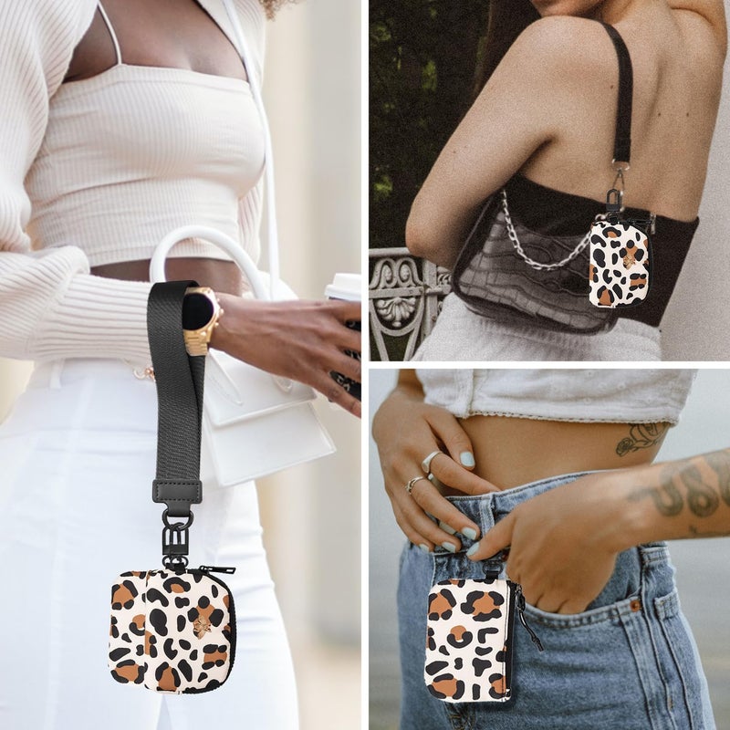 COOLANS Mini Wristlet Wallets Dual Pouch,Around Wristlet Handbag Wallet for Women Zip Cards Holder,Wristlet Bracelet Purse - Image 4